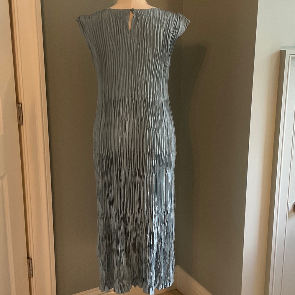 Eileen Fisher Dusty Blue Midi Dress - Picture 6 of 8